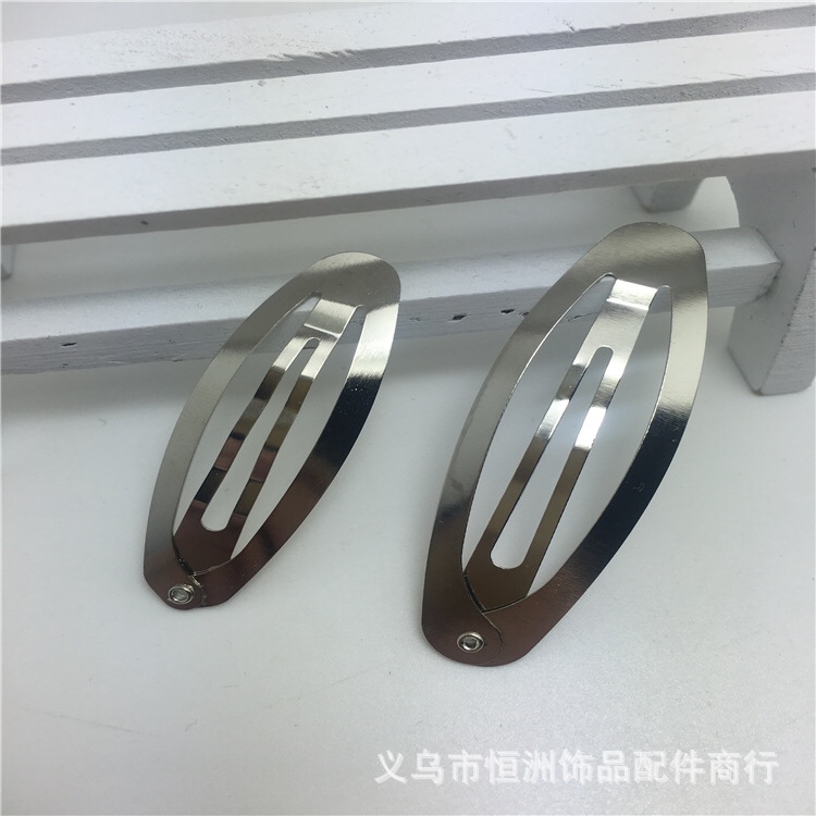 Factory Direct Sales 5/6 Cm Oval Water Drop Clip Children Bb Clip Metal Korean Version Diy Jewelry Accessories