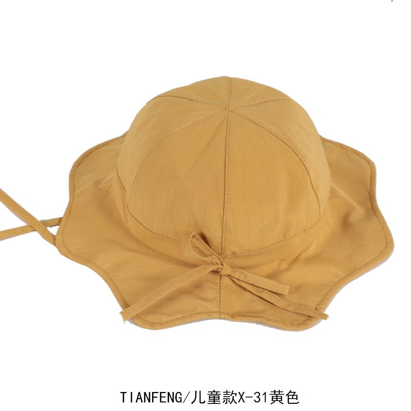 儿童蝴蝶结渔夫帽遮阳帽男女渔夫帽女网红ins风帽子