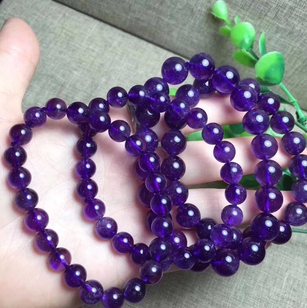 New Chinese-style national trend lucky double natural jade and natural amethyst bracelet