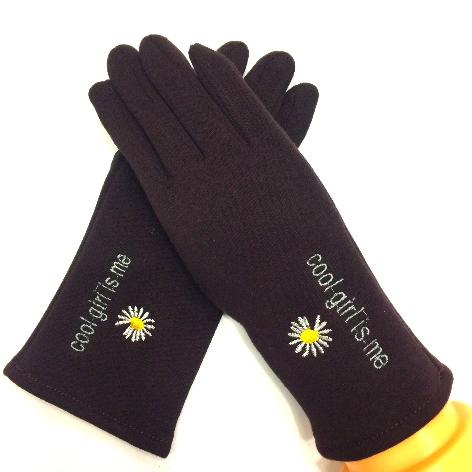 Factory New Small Daisy Velvet Touch Screen Women's Gloves Fashion Warm Tmall Taobao Pinduoduo In Stock Specification drawing