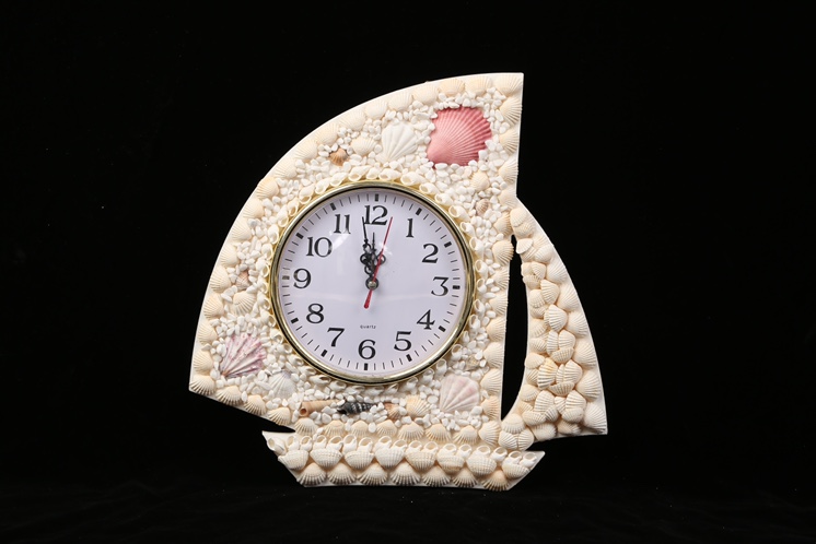 Plain sailing wall clock natural shell clock gift first details Picture