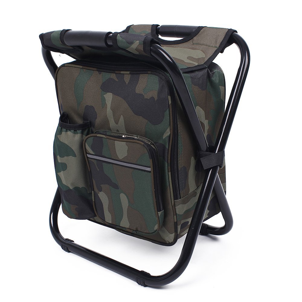 Folding stool, camouflage ice pack stool, insulated bag fishing stool, outdoor refrigerated fishing stool and chair