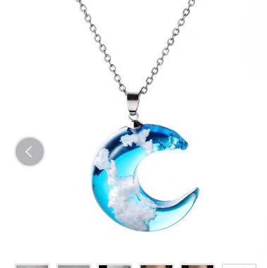 跨境 热卖款 蓝天白云 月亮 小鸟 夜光项链 配件