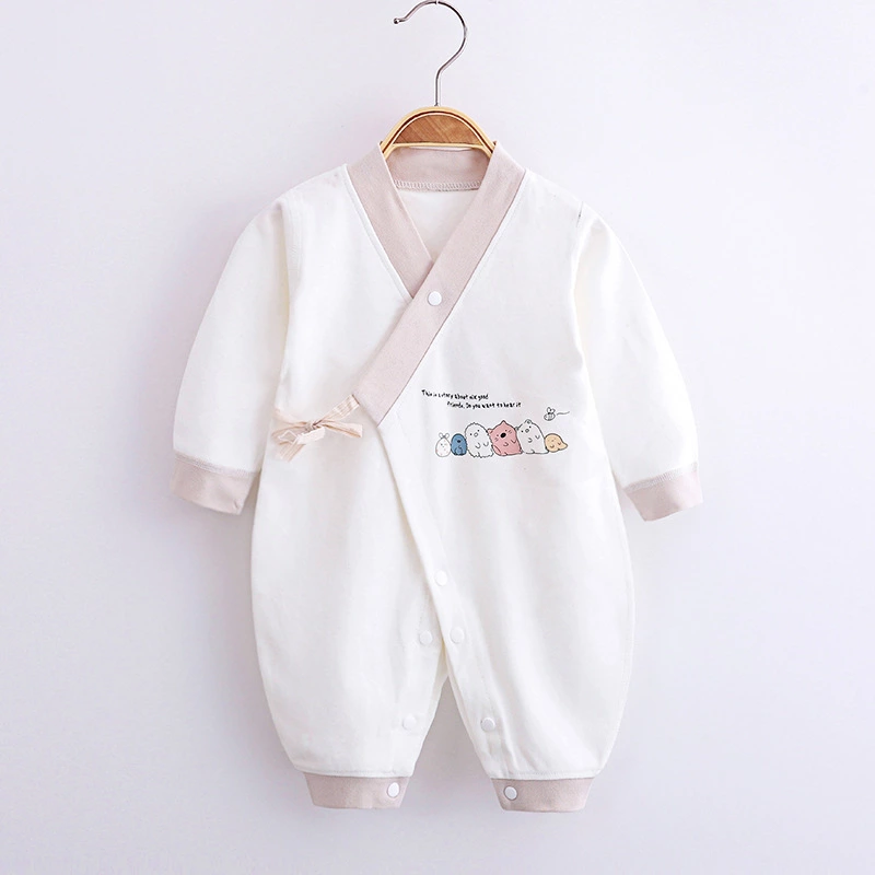 婴儿无骨纯棉汉服宝宝婴儿连体哈衣和尚服宝宝满月服新生儿内衣一件代发详情图3