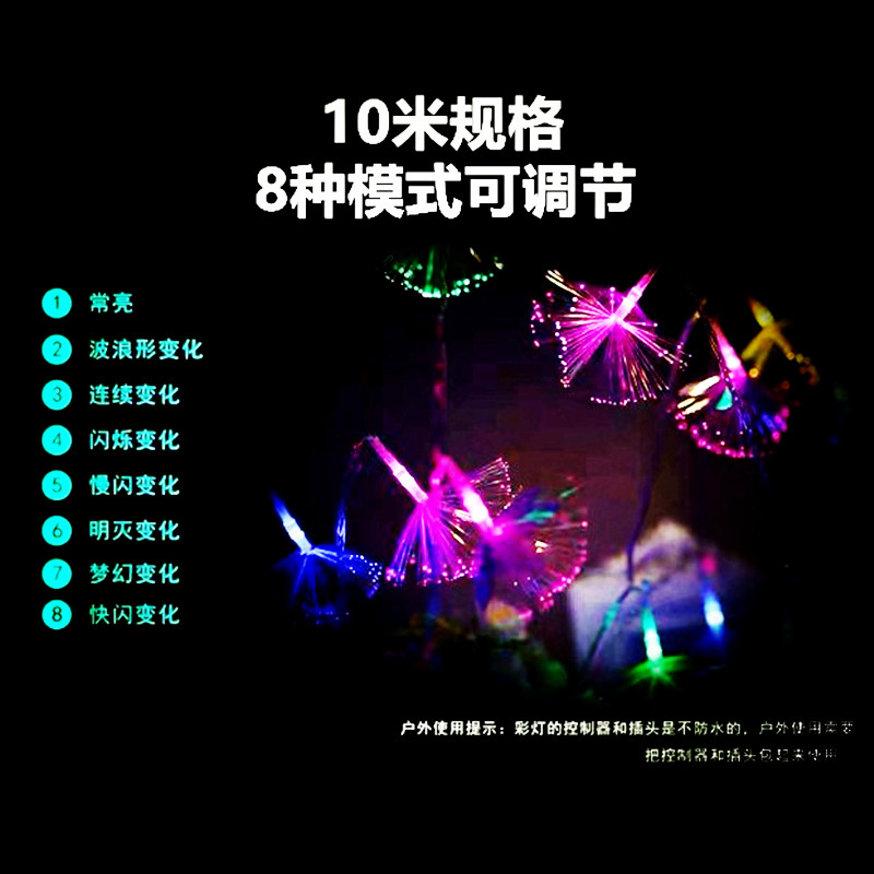led花瓣光纤小彩灯串满天星圣诞节新春情人节广场亮化布置详情图1