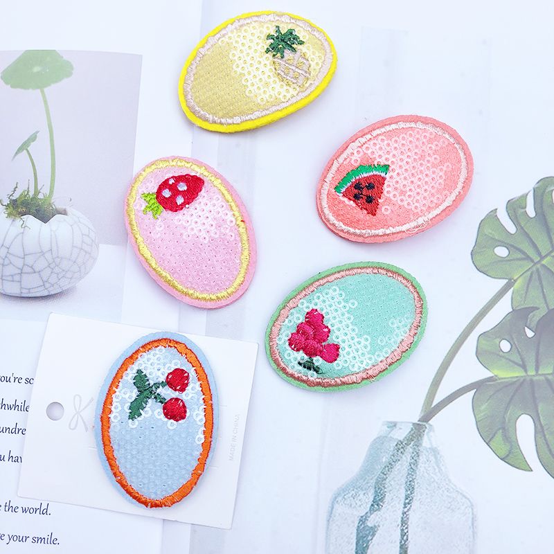 New South Korean version of baby oval hairpin Japan Korea net red sequin clip headdress girl hair clip hair accessories thumbnail