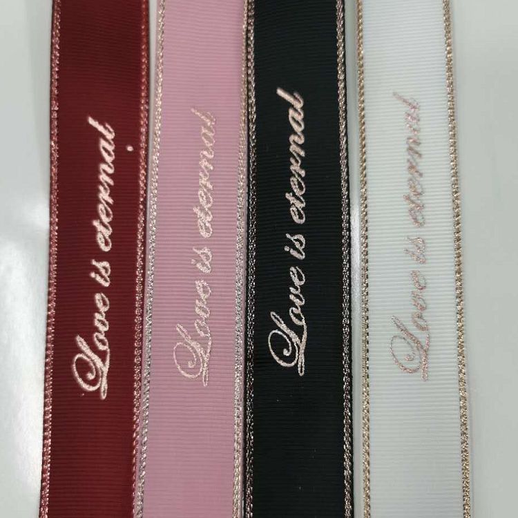 Polyester Ribbed Double Gold Belt Printing Hot Stamping Letter Belt Manufacturers Direct Spot Accessories Custom Accessories Clothing Accessories Accessories undefined