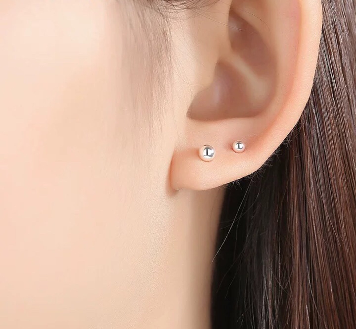 Gold bead stud earrings Korean style earrings accessories thumbnail