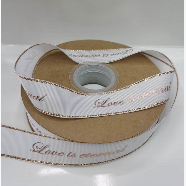 Polyester Ribbed Double Gold Belt Printing Hot Stamping Letter Belt Manufacturers Direct Spot Accessories Custom Accessories Clothing Accessories Accessories undefined