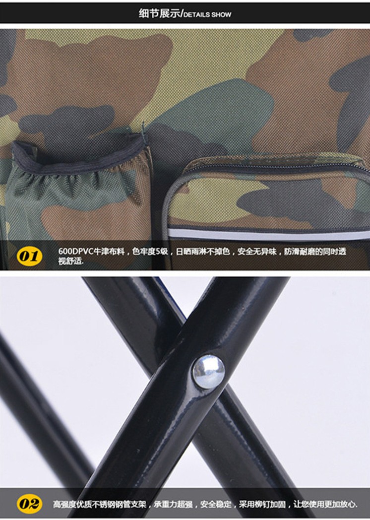 Folding stool, camouflage ice pack stool, insulated bag fishing stool, outdoor refrigerated fishing stool and chair detail image 8