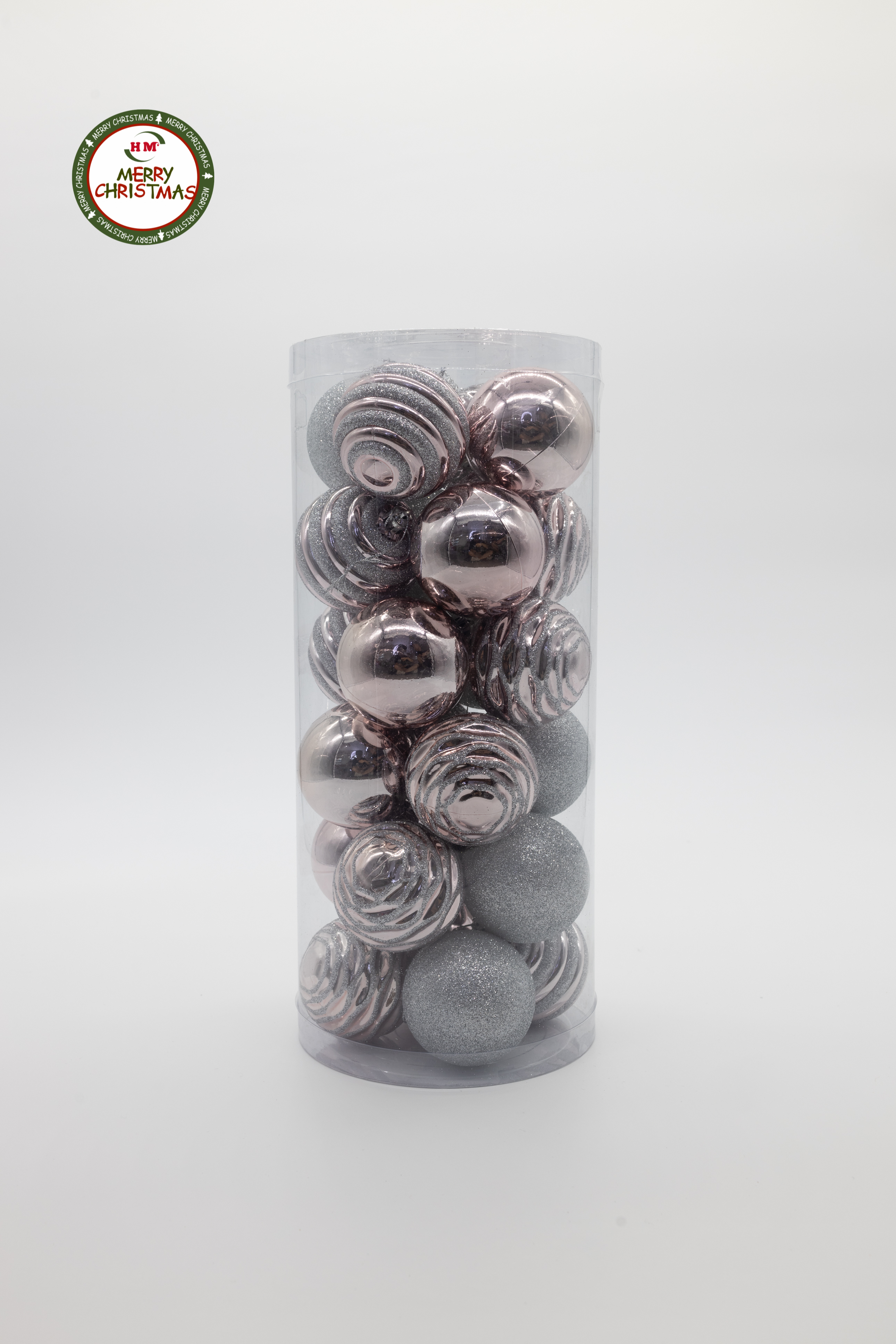 圣诞节装饰品圣诞球彩球新款厂家直销电镀光球哑光球粉球套装礼盒详情图3