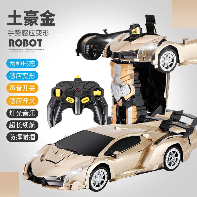 Lamborghini Poison RC Car in robot mode with glowing LED lights