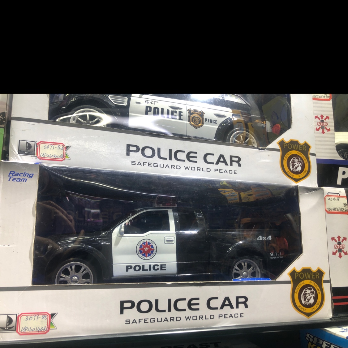 玩具 黑白 汽车警车
