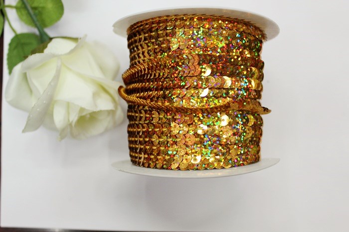 Elastic bead belt Environmental PET wire elastic sequin belt custom made sequin belt thumbnail