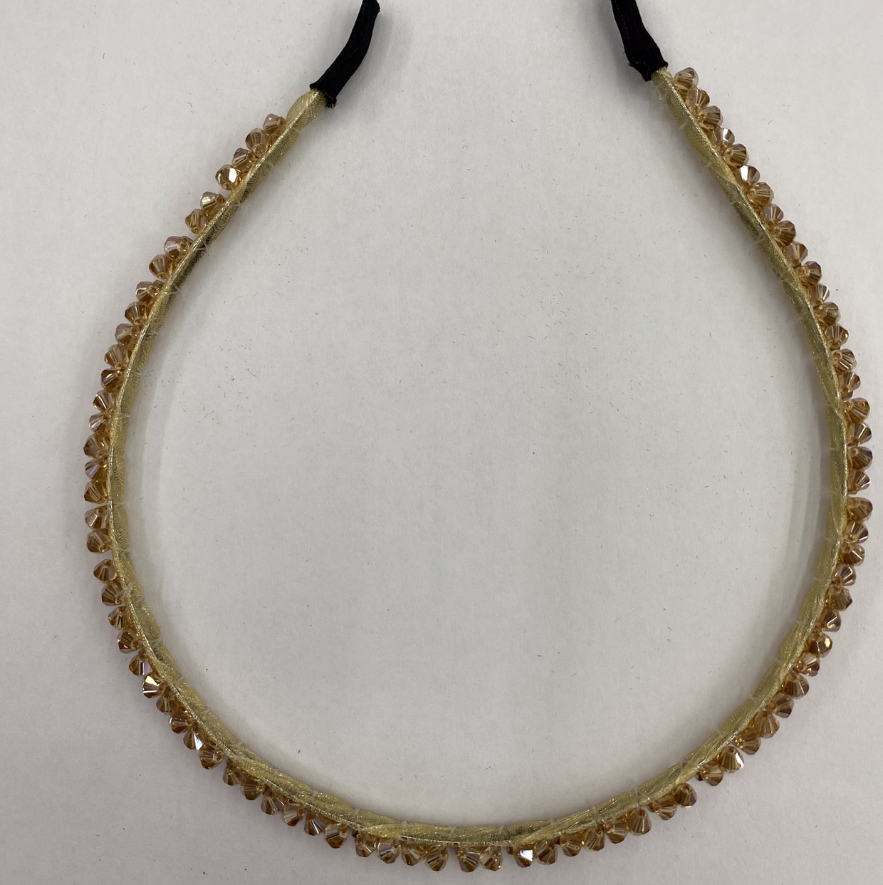 Crystal woven amber thin headband thumbnail