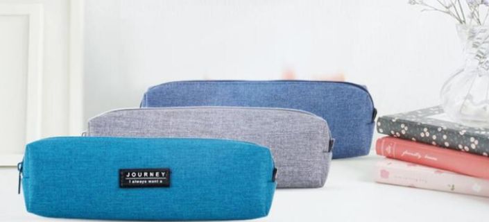3 Simple pen bag Pencil case Pencil case High school pen case elementary school pen case large capacity creative solid color