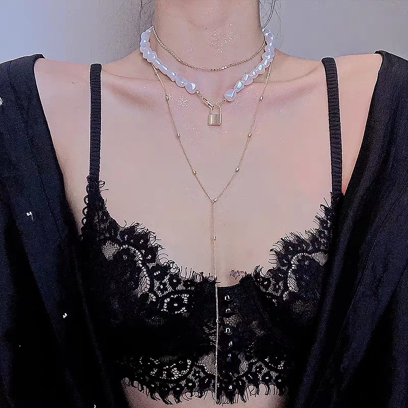 天然石项链/越南沙金/胸链/颈饰品锁骨链小众轻奢/999足银产品图