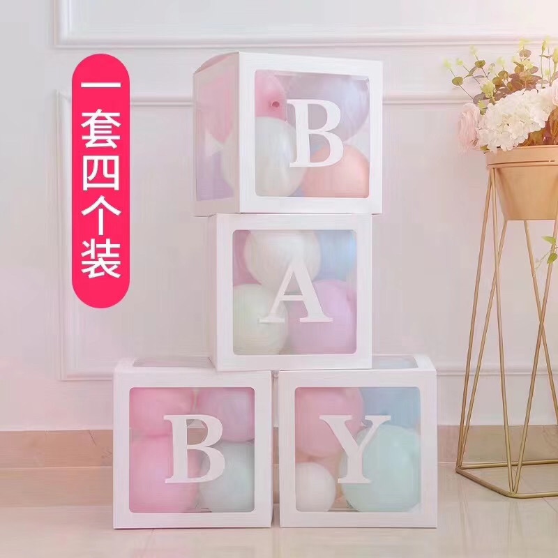 Transparent balloon box, four for a set without balloons thumbnail