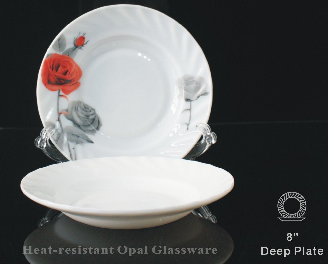 glass plate, heat-resistant glass plate, opal glass for home and hotel use - 8-inch deep plate glass plate Application Scenario