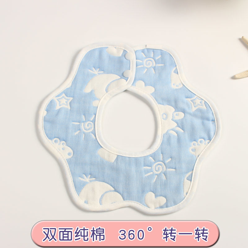 纯棉纱布婴儿围兜新生儿宝宝防水360度夏天口水兜围嘴小孩口水巾详情图6