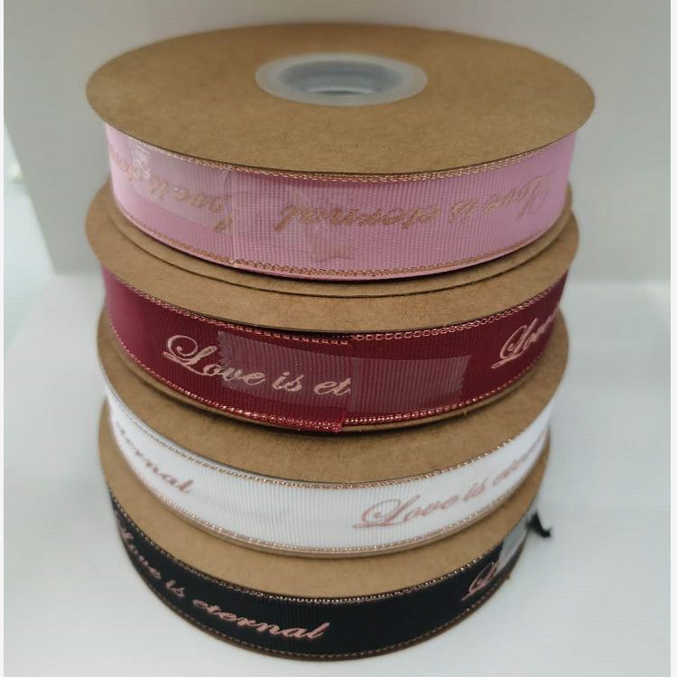 Polyester Ribbed Double Gold Belt Printing Hot Stamping Letter Belt Manufacturers Direct Spot Accessories Custom Accessories Clothing Accessories Accessories