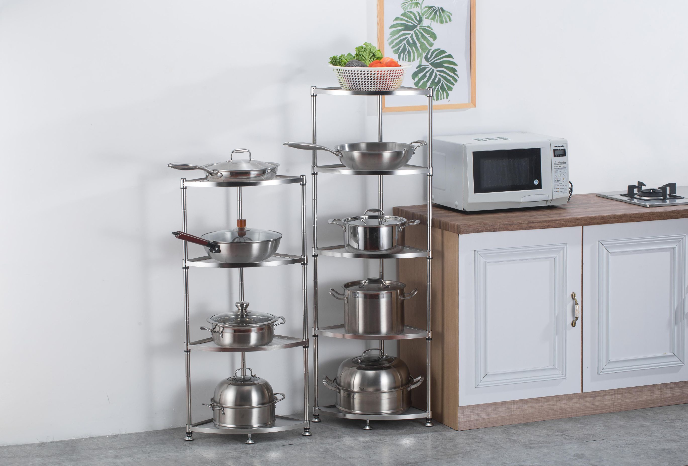 Kitchen pot rack three to five multi-storey kitchen rack floor multi-function storage and put pot rack thumbnail