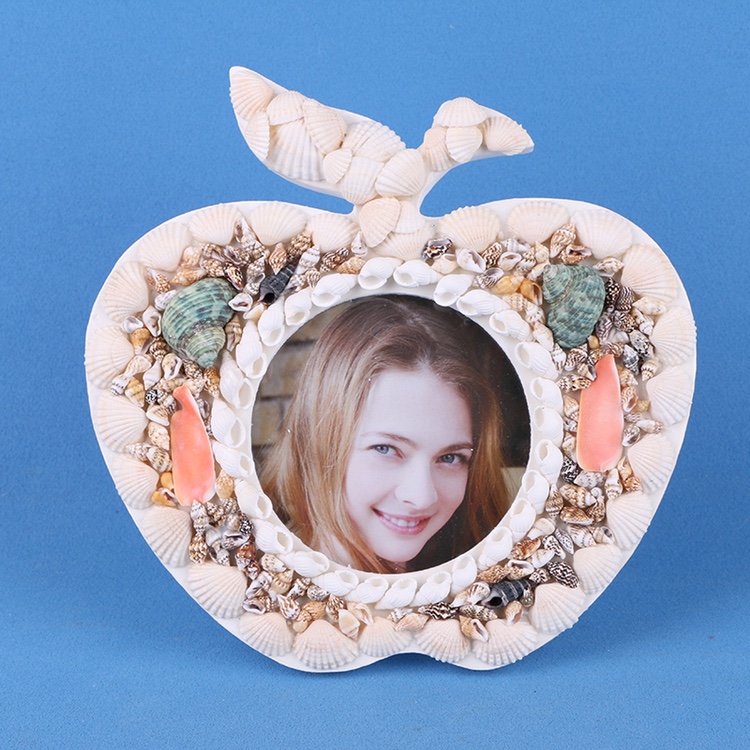 海洋风格/多彩海螺浪漫婚妙照相框海洋风格/奢华相框大自然贝壳像框架产品图