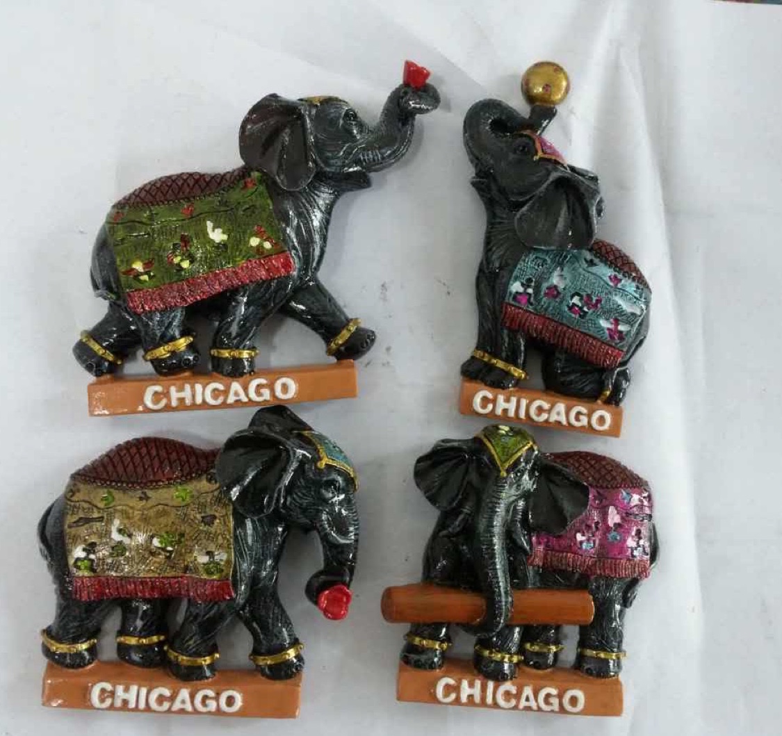 Elephant treasure warded resin hand-painted refrigerator stickers tourist souvenirs thumbnail