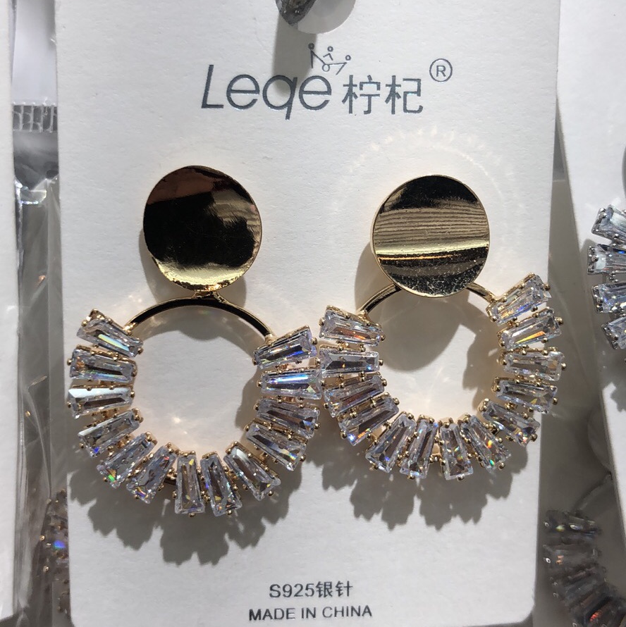 Our Vana sterling silver earrings with Swarovski Zirconium 2019 new trendy earrings with 18K white gold in 2020 thumbnail