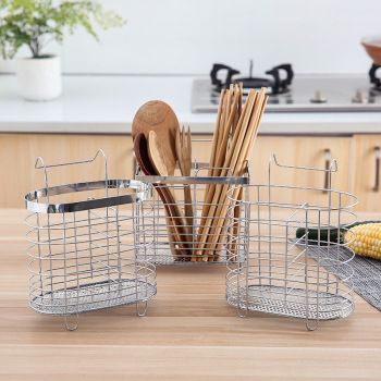 Innovative kitchen utensils with hanged chopsticks basket for collecting asphalt stand wholesale stainless steel chopsticks basket thumbnail