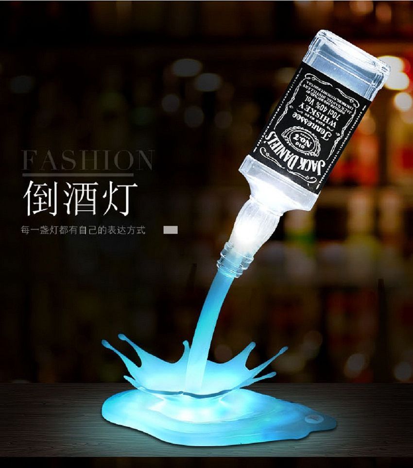 新奇特创意产品3D倒酒LED七彩床头氛围灯橱柜摆件装饰礼品USB台灯