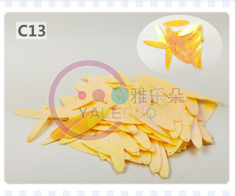 Double-pointed oval golden iridic single-hole sequin diy handcrafted irregular-shaped sequin clothing earrings accessories detail image 10