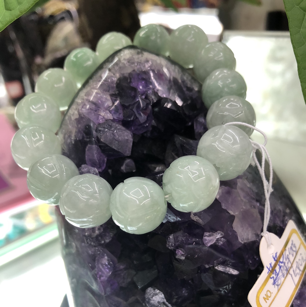 New Chinese-style national trend Lucky Double Natural jade lotus bracelet