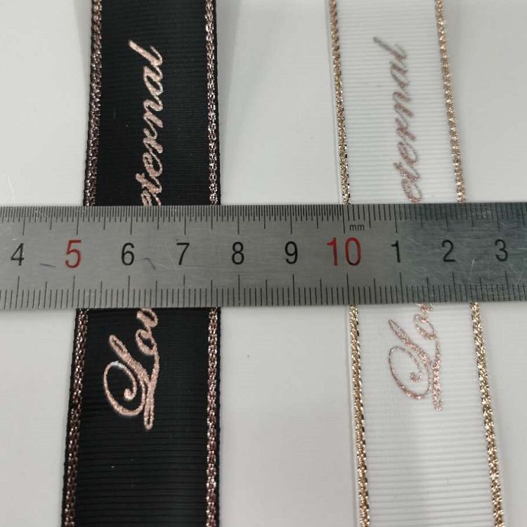 Polyester Ribbed Double Gold Belt Printing Hot Stamping Letter Belt Manufacturers Direct Spot Accessories Custom Accessories Clothing Accessories Accessories undefined