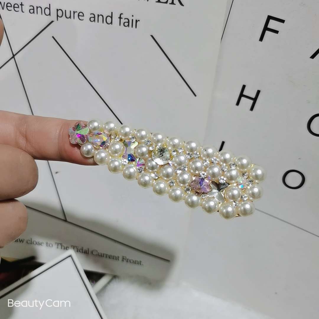 Butterfly Flower jewelry pearl Press clip details Picture