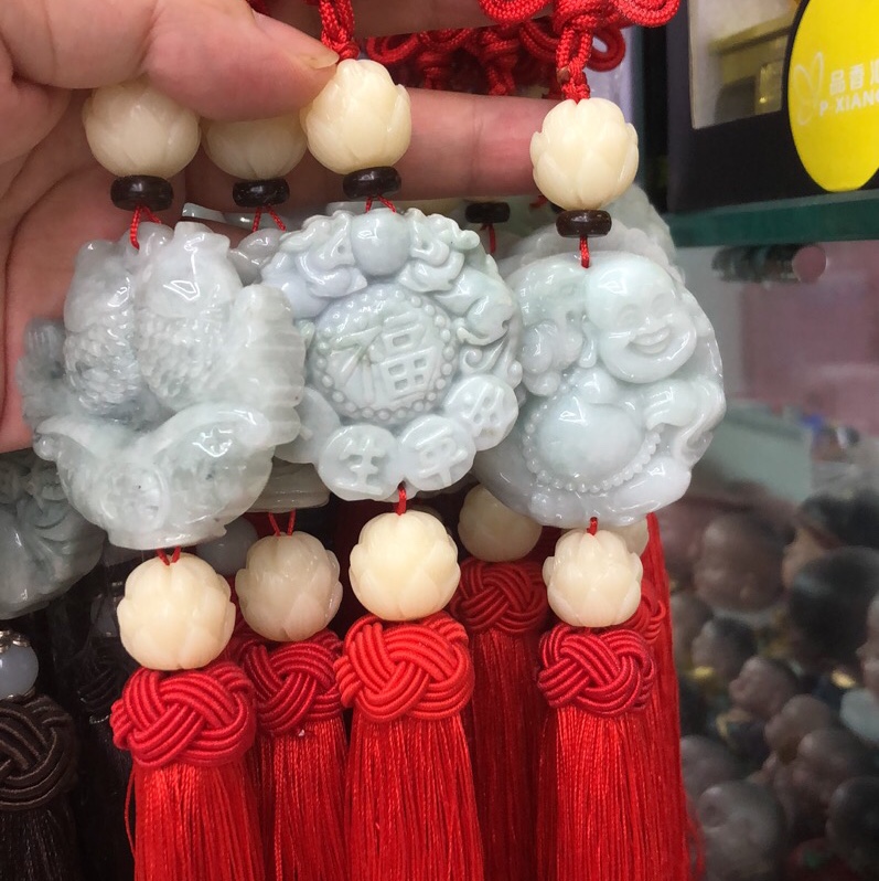 轻奢 高级感 欧美复古 叠戴 简约 天然玉石车挂