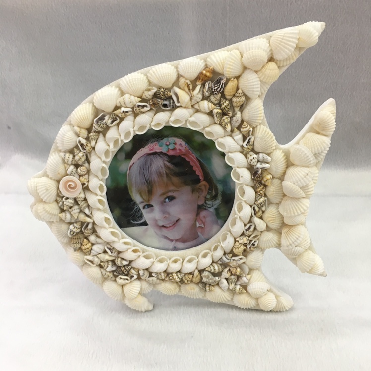 丽飞工艺创意家居工艺品摆件天然贝壳相框海星小摆件1