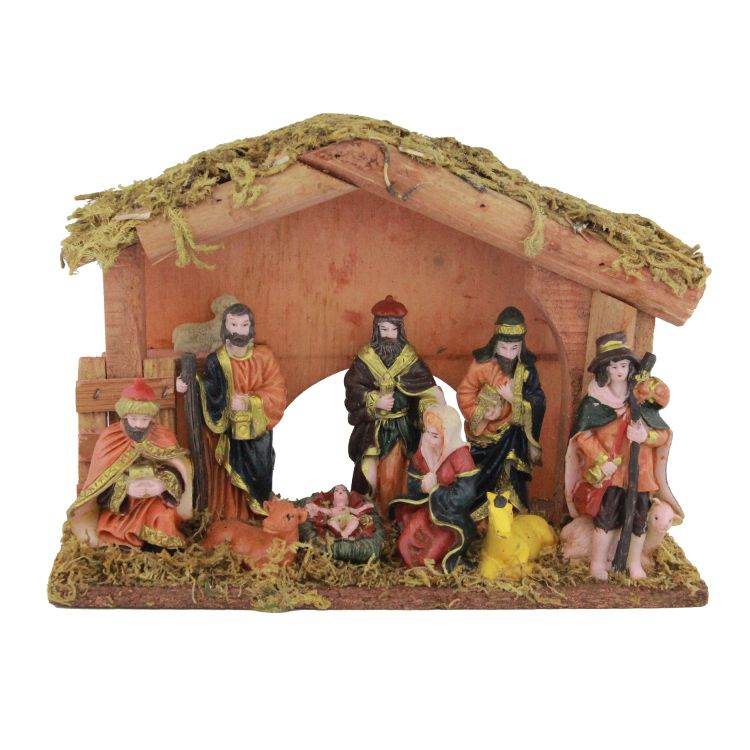 Log Cabin manger sets Up Christmas crafts thumbnail