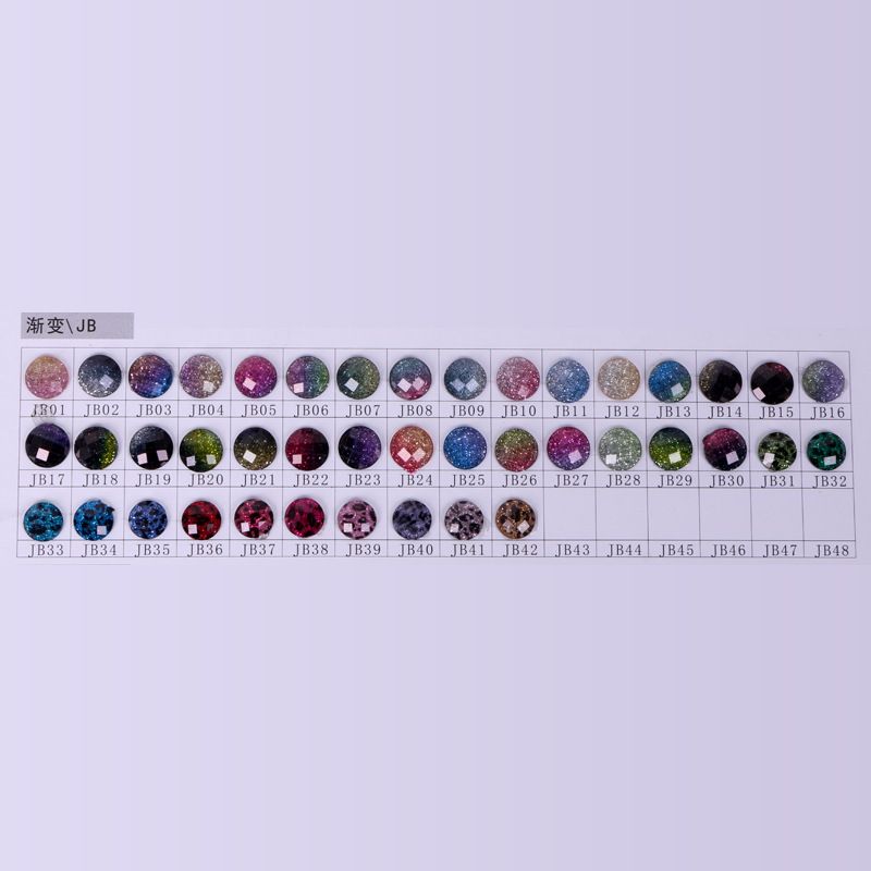 Factory wholesale environmental-friendly resin drill flat bottom drill glitter two-color gradient diy self-adhesive drill sticker material, round 6mm details Picture