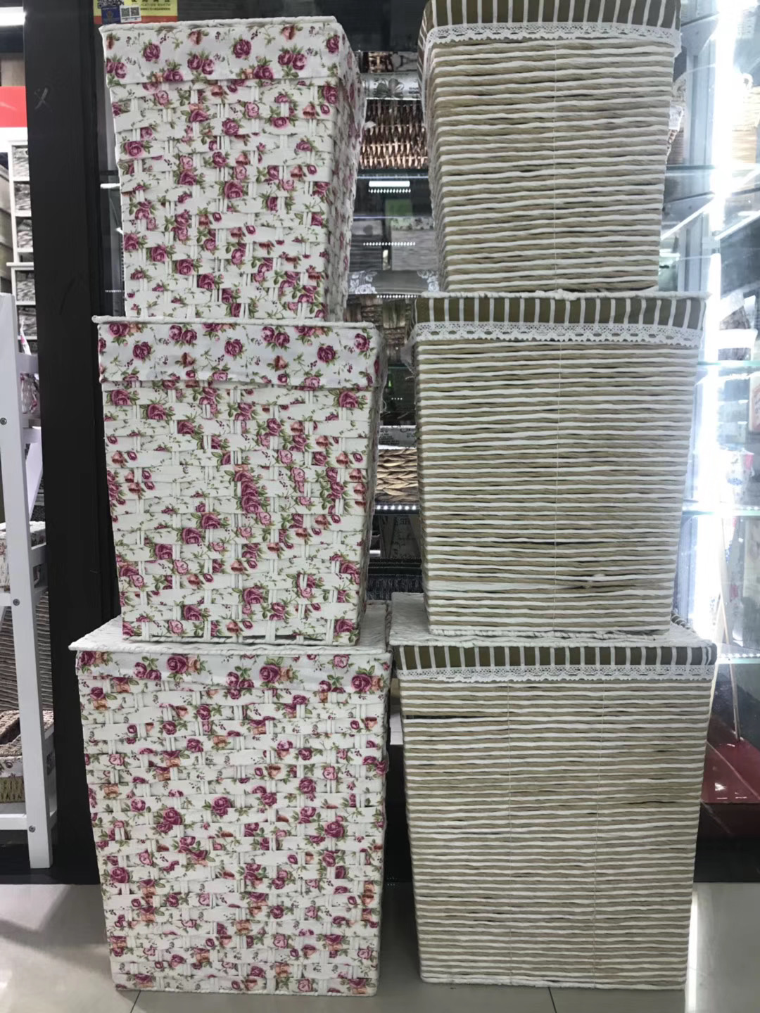 Dirty clothes basket three-piece storage bag Storage box Hand-woven basket Application Scenario