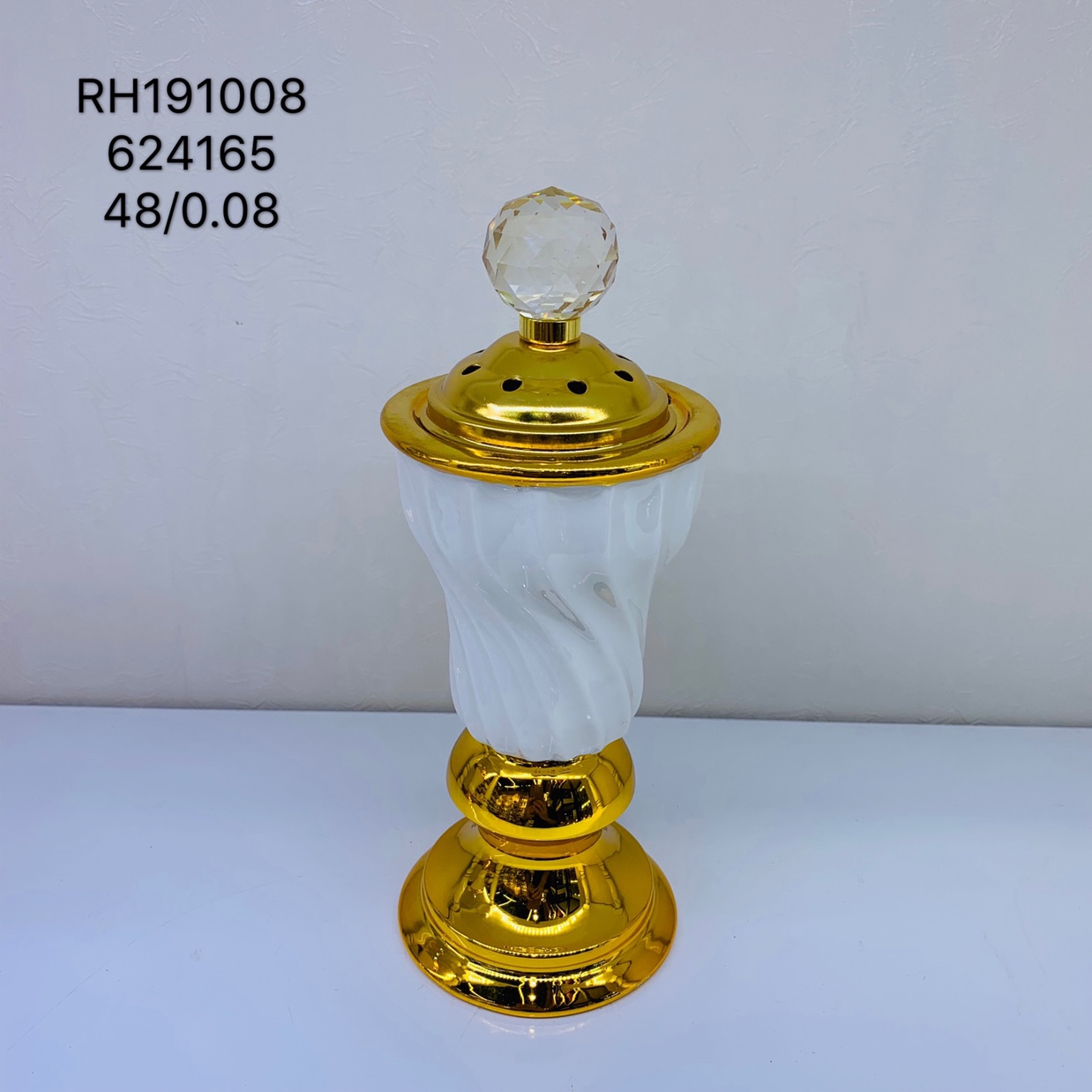 新款陶瓷加铁件水晶香炉炭炉、中东穆斯林风格、工艺品家居摆件