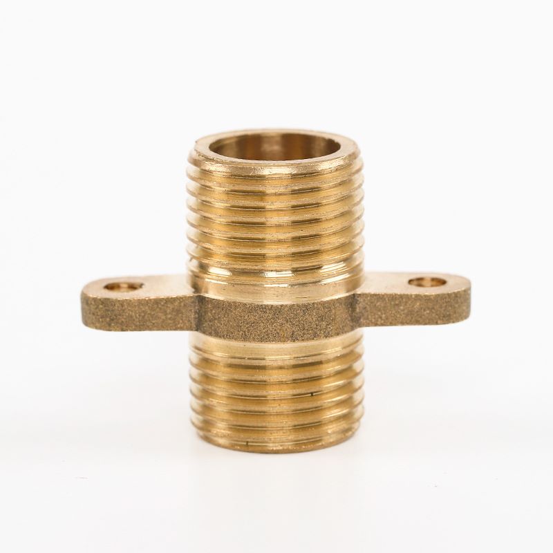 Thickened brass ear to wire double outer wire connector flange water dispenser butt fitting plumbing fittings