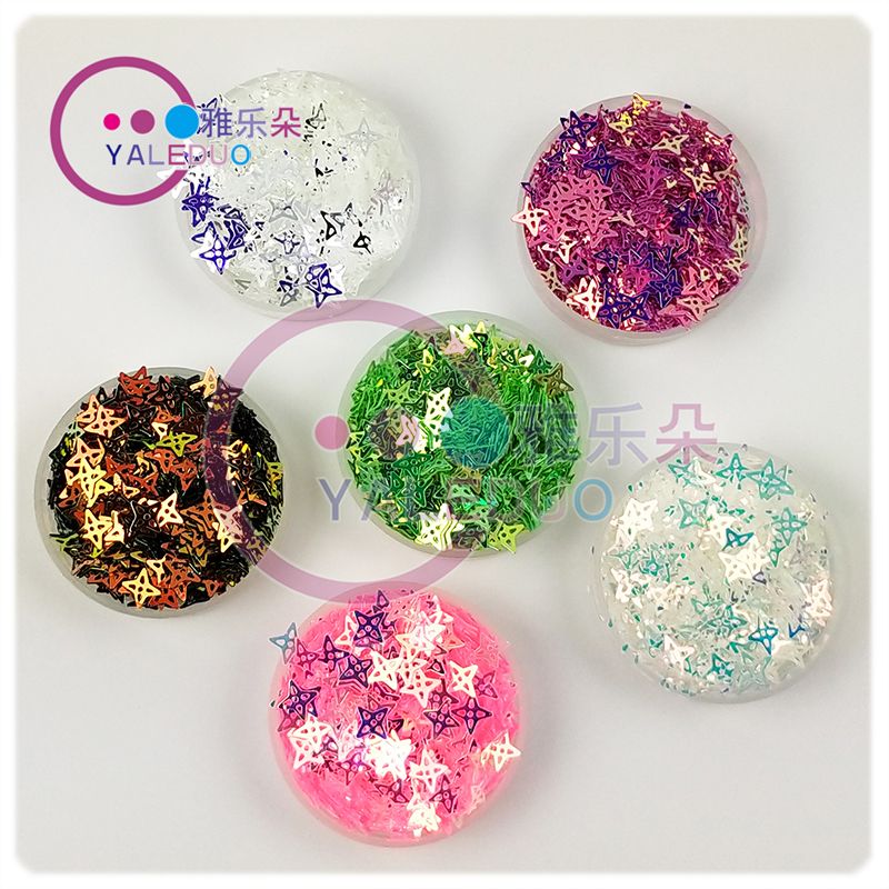 diy nail art accessories with hollowed-out four-cornered star gold glitter, eye decoration, Christmas ball craft accessories Application Scenario