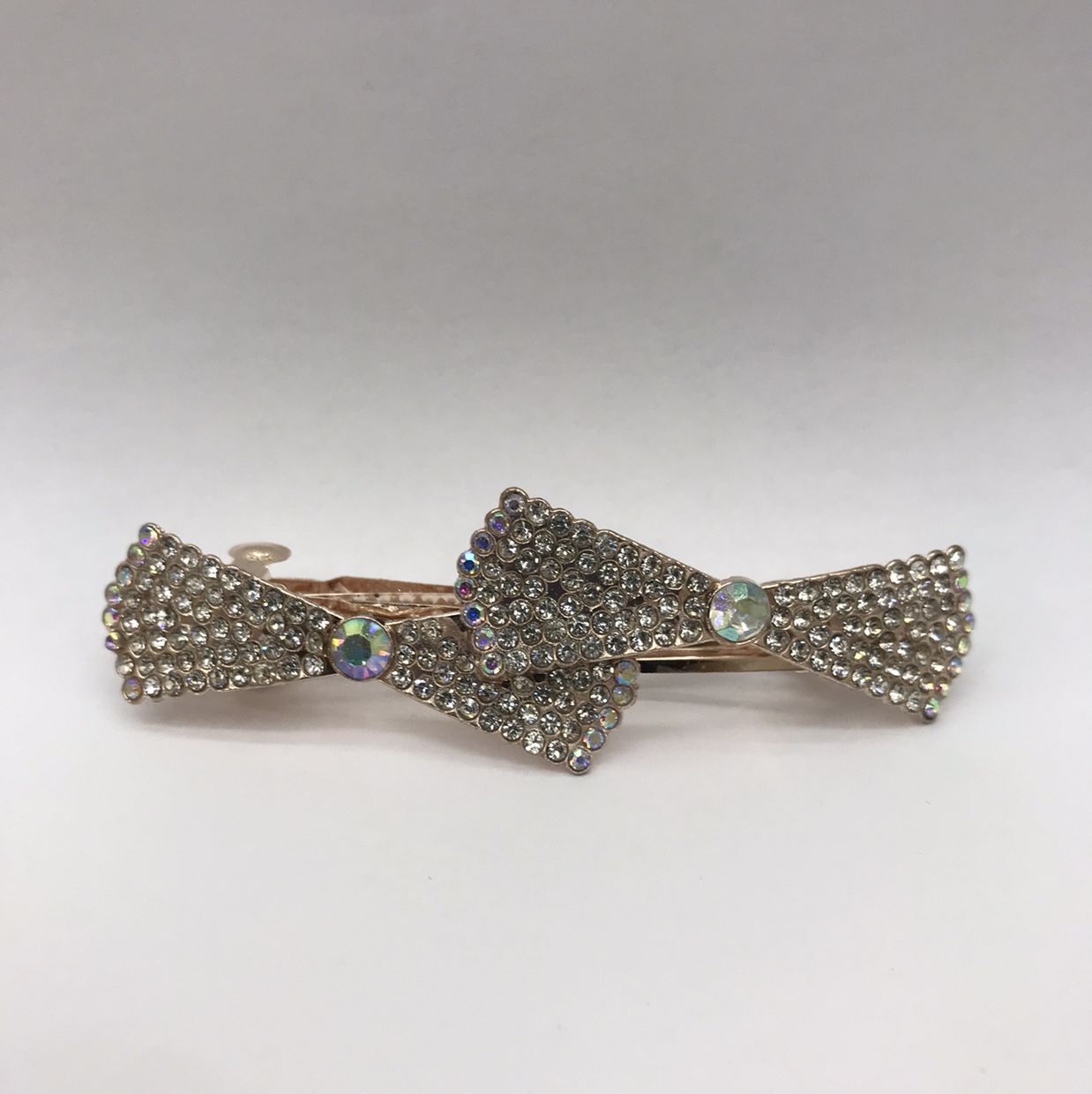 Double bow diamond alloy hairpin thumbnail