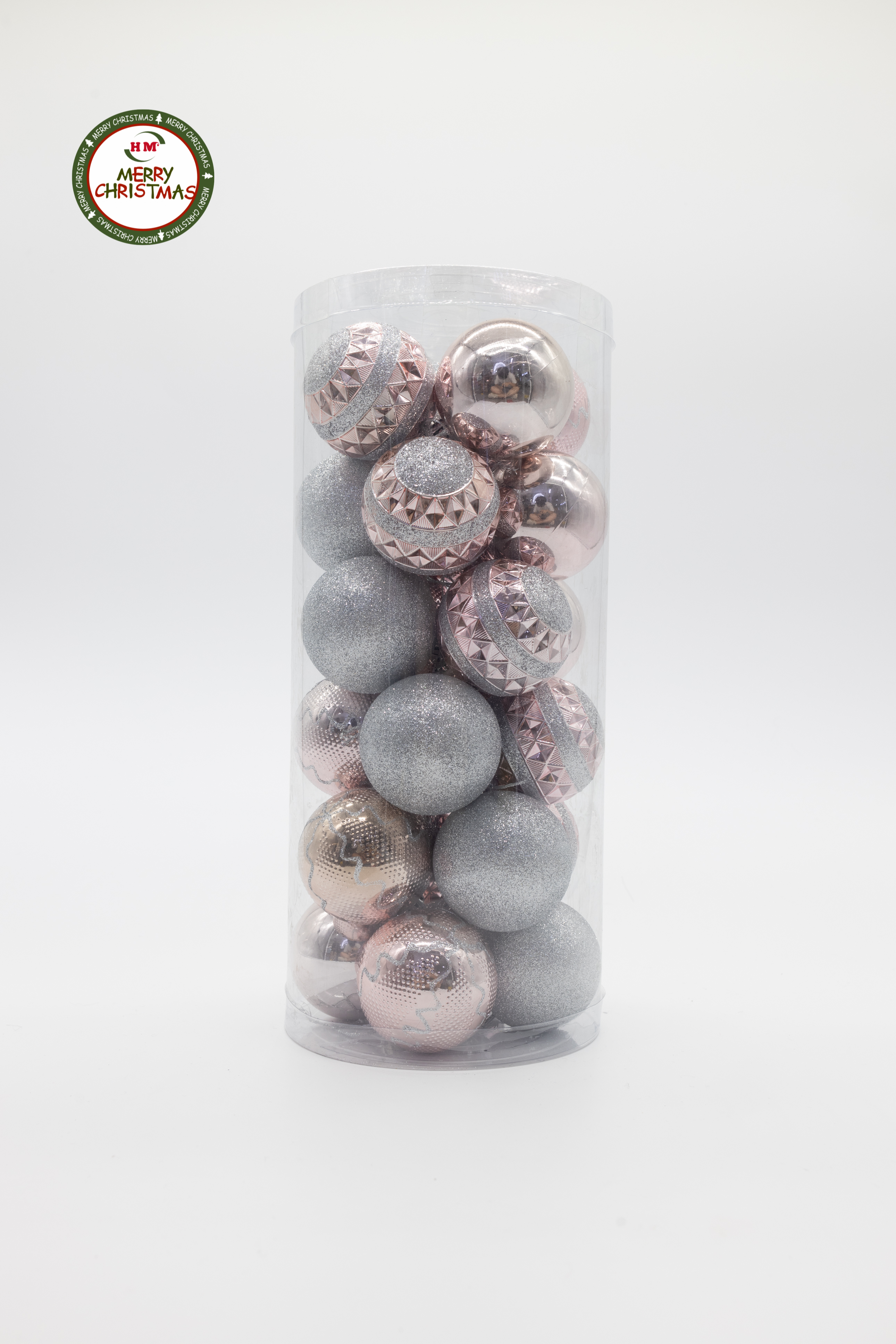 圣诞节装饰品圣诞球彩球新品厂家直销电镀光球哑光球粉球套装礼盒详情图4