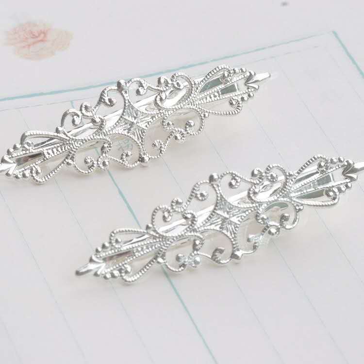 DIY handcrafted ancient-style material, color-preserving copper flower pieces, duckbill clips, Hanfu accessories, 7/E1 hair clips Specification image