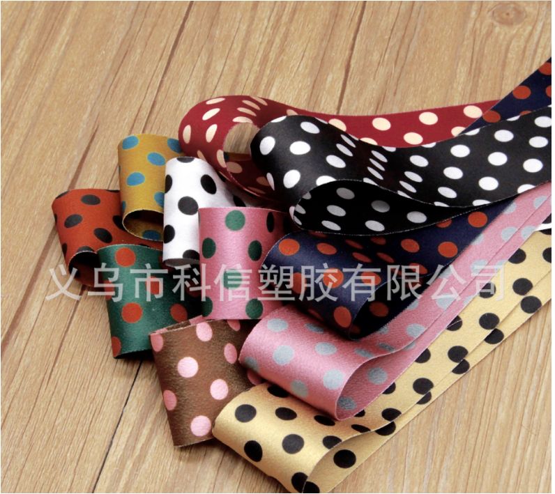 Medu Korean Ribbon Polka Dot Color Ribbon Handmade Diy Hair Ornaments Bow Gift Box Packaging Decoration Polyester Ribbon