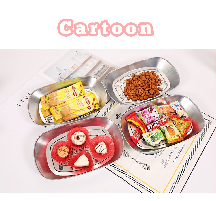 马口铁长方圆边小盘子瓜子盘糖果点心铁盘