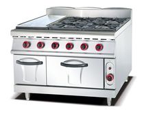 DF TRADING HOUSE, DF68075 four-head gas cooker with pickling furnace and air oven