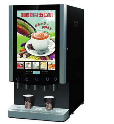 Automatic 5 kinds of cold and hot instant coffee, milk tea, juice, soya bean milk beverage machine, coffee machine, beverage machine